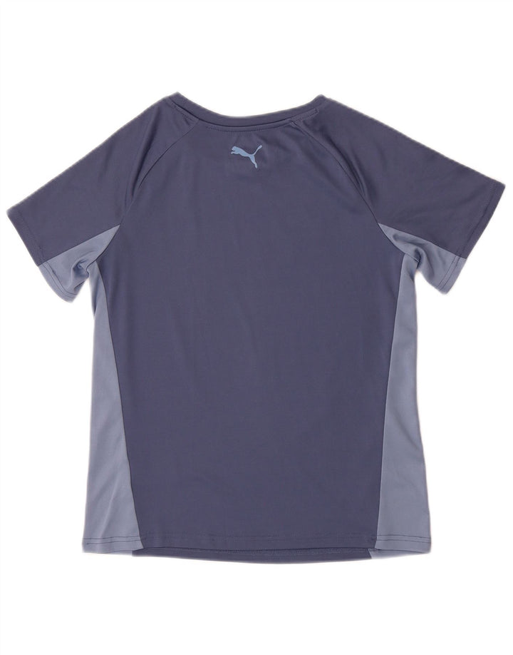 Puma Grafisk T-Shirt Top UK 12 Medium Blue Colourblock Polyester