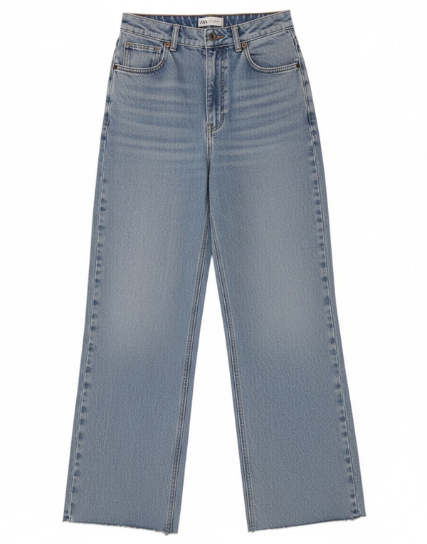 Zara Womens High Rise Wide Leg Jeans EU 38 Small W28 L31 Blue