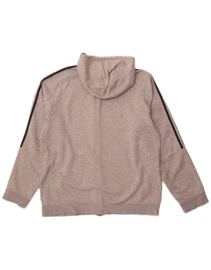 ADIDAS Mens Zip Hoodie Sweater XL Grey