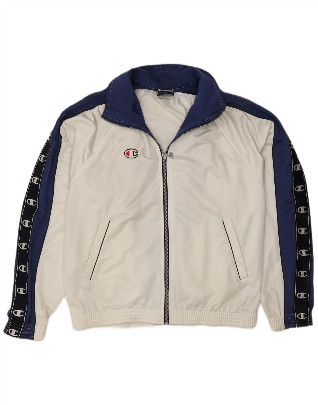Champion Herre grafisk træningsdragt Top jakke Small White Colourblock