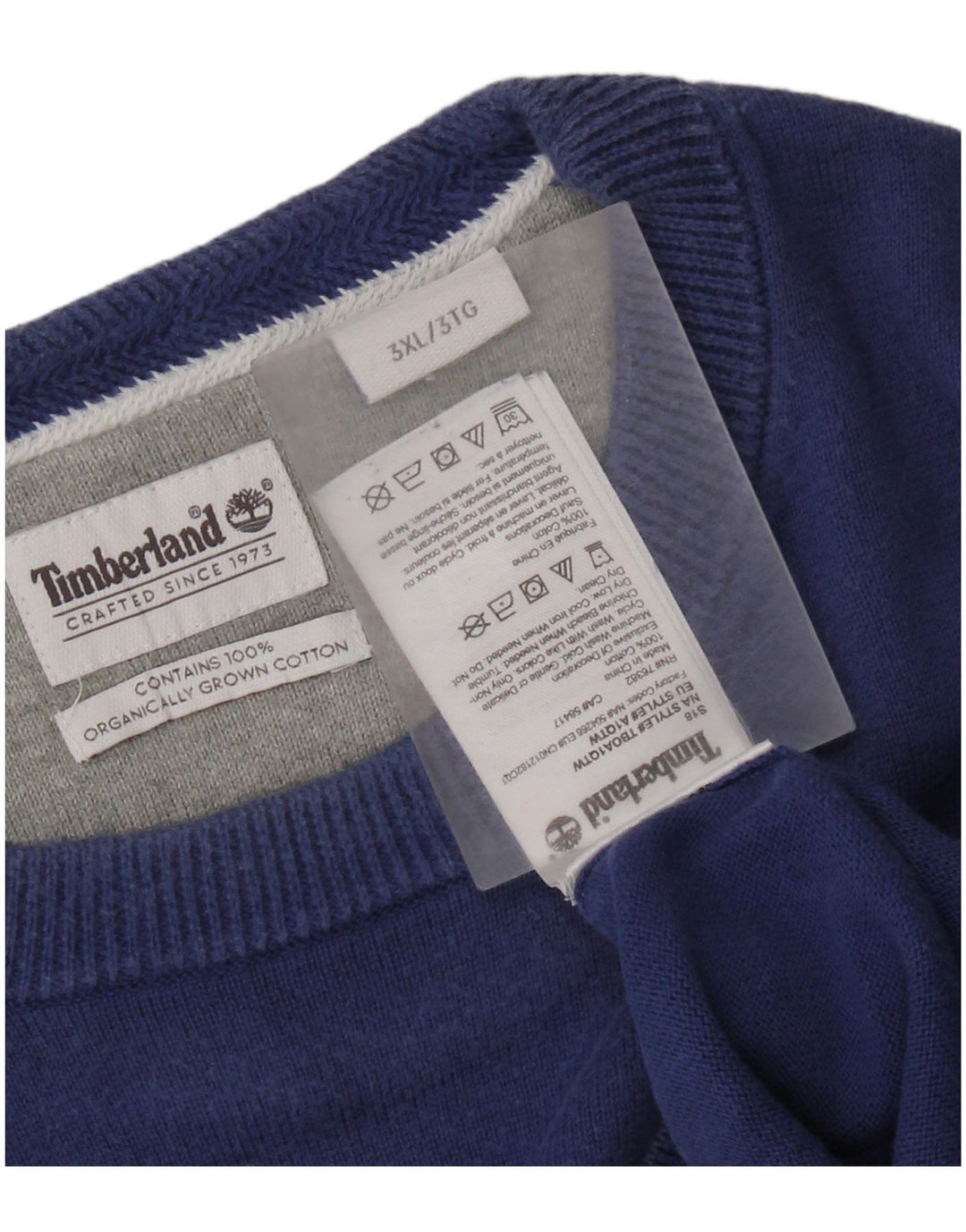 Timberland Herre sweater med rund hals 3XL blå bomuld