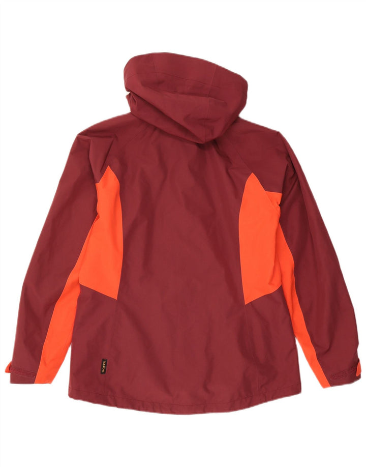 Jack Wolfskin Dame Regnjakke UK 10/12 Medium Burgundy Colourblock