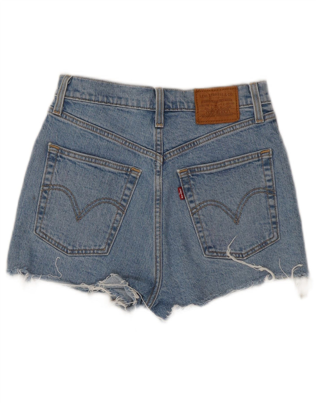 LEVI'S Dame Ribcage Højtaljede denimshorts W26 Små blå bomuld
