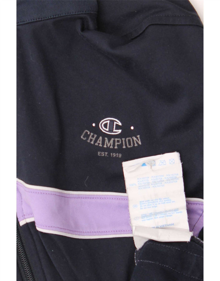 Champion Womens træningsdragt Topjakke UK 14 Medium Navy Blue Colourblock