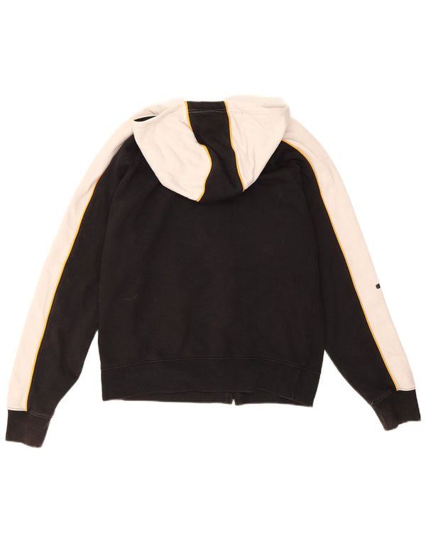 Champion Dame Grafisk Hættetrøje Sweater UK 14 Medium Sort Colourblock