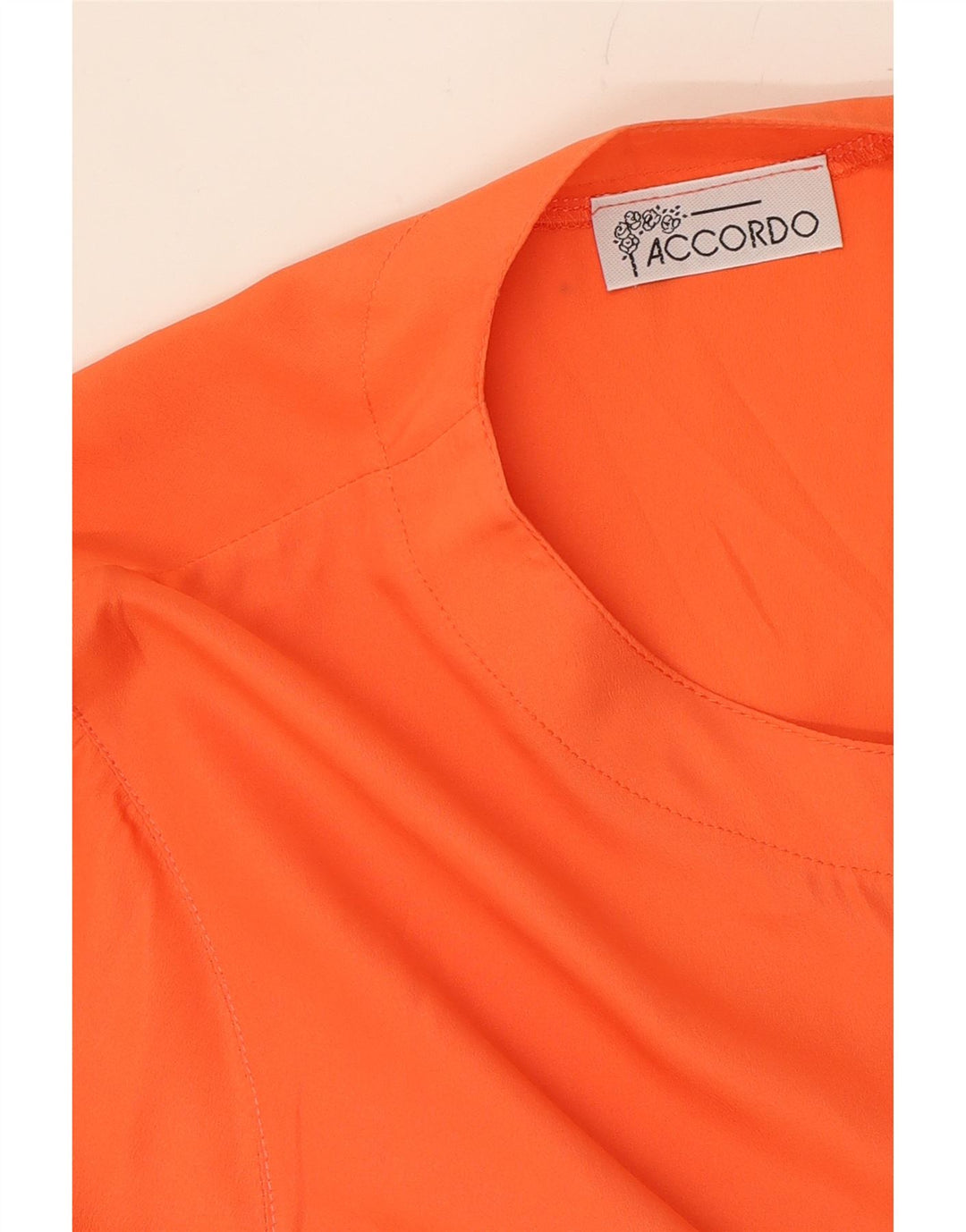 ACCORDO Womens Shirt Blouse UK 16 Large Orange Polyester Vintage ACCORDO and Second-Hand ACCORDO from Messina Hembry 