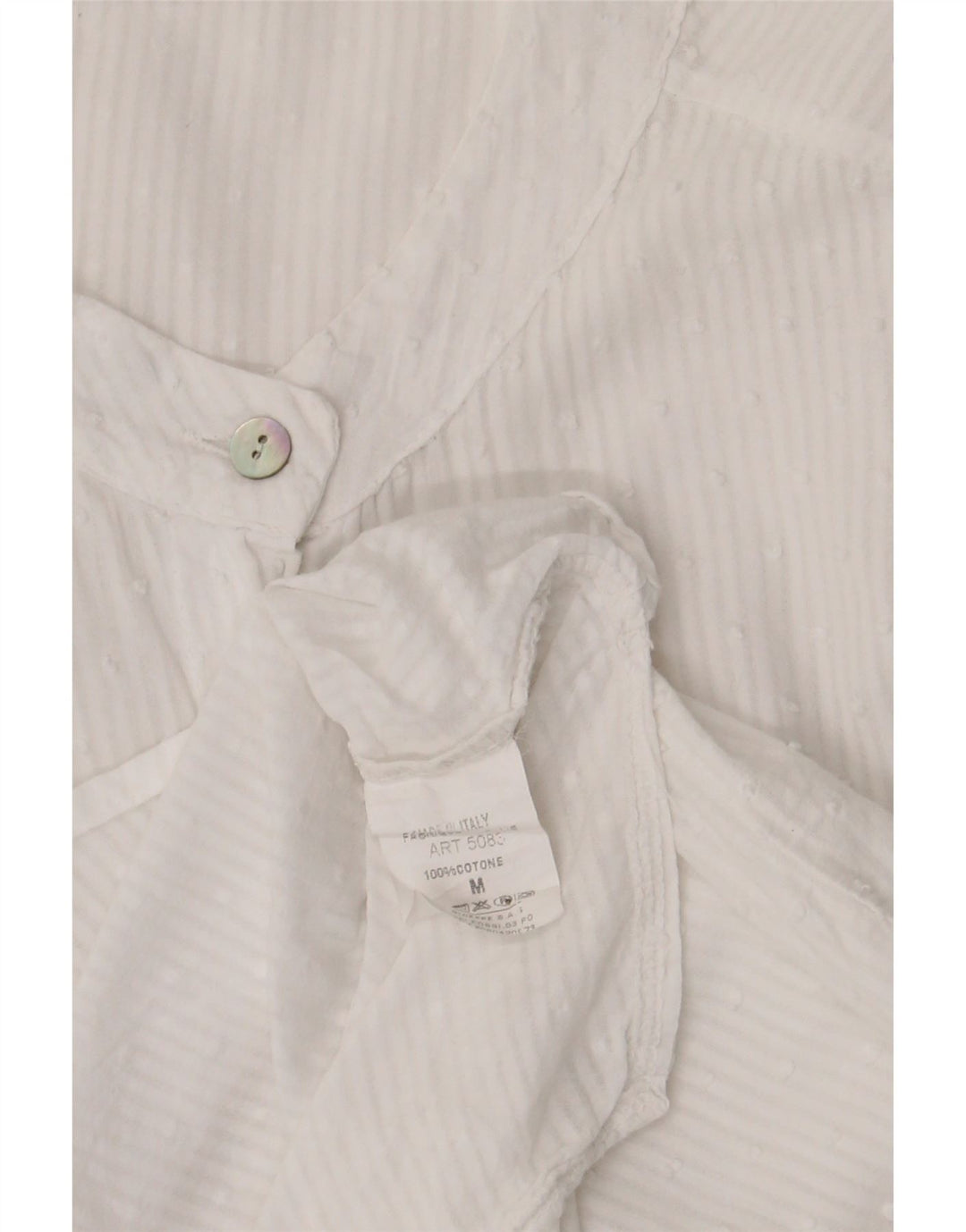 Vintage dameskjorte UK 14 Medium hvid nålestribet bomuld