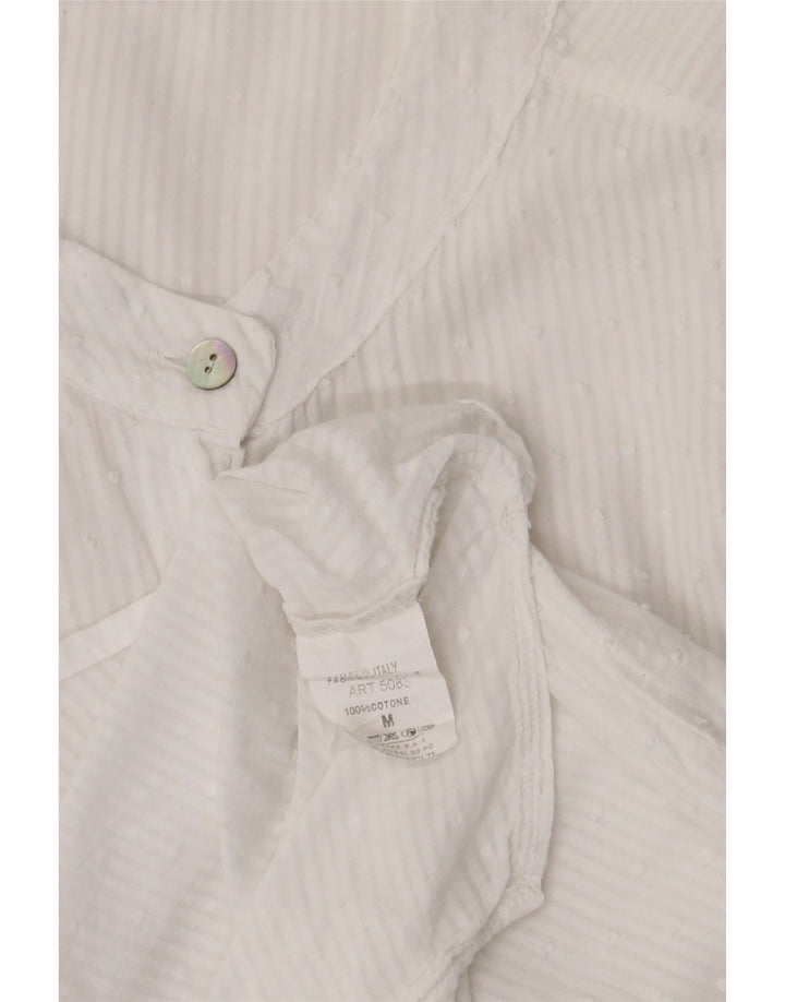 Vintage dameskjorte UK 14 Medium hvid nålestribet bomuld