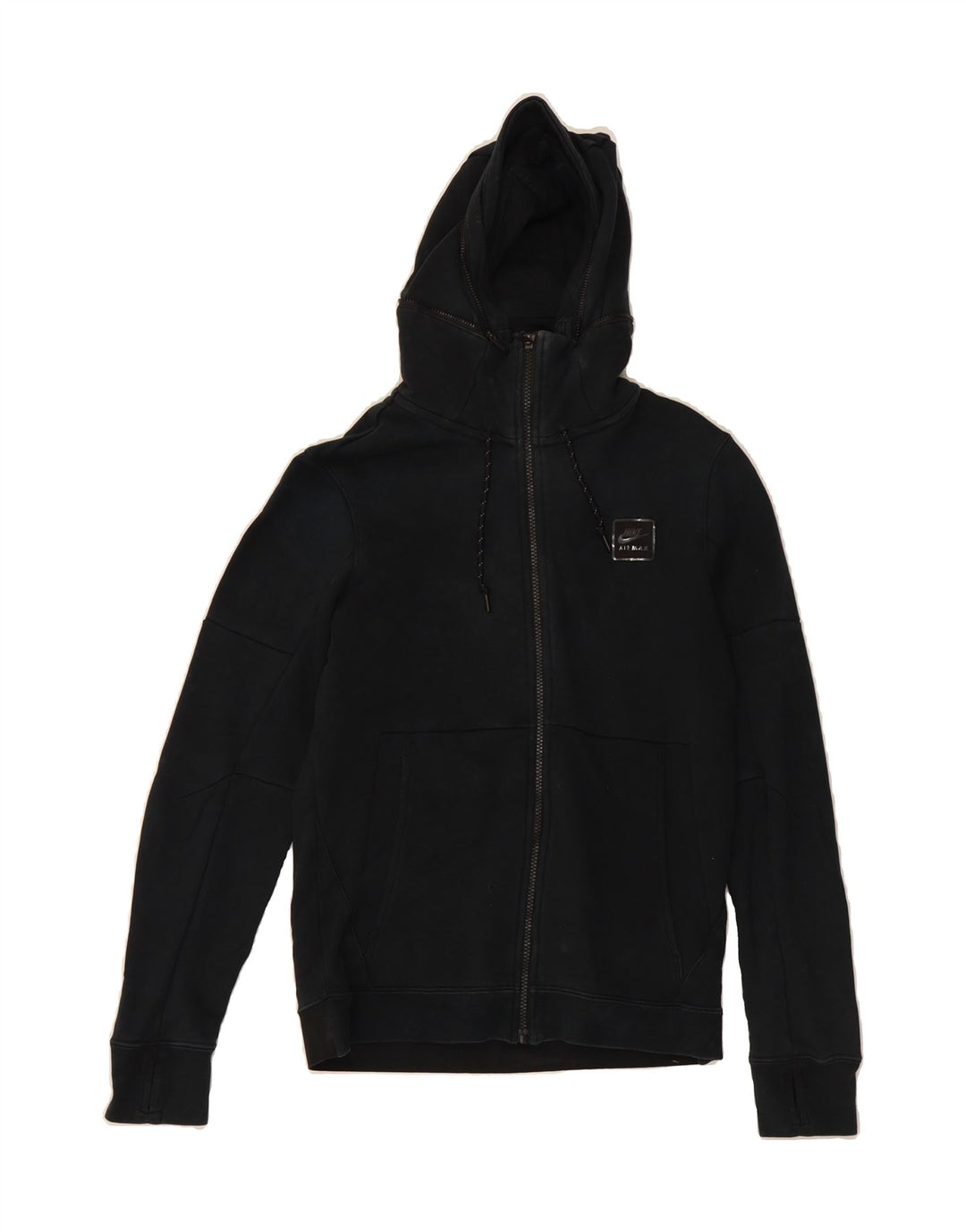 NIKE Mens Zip Hoodie Sweater Small Black Cotton Vintage Nike and Second-Hand Nike from Messina Hembry 