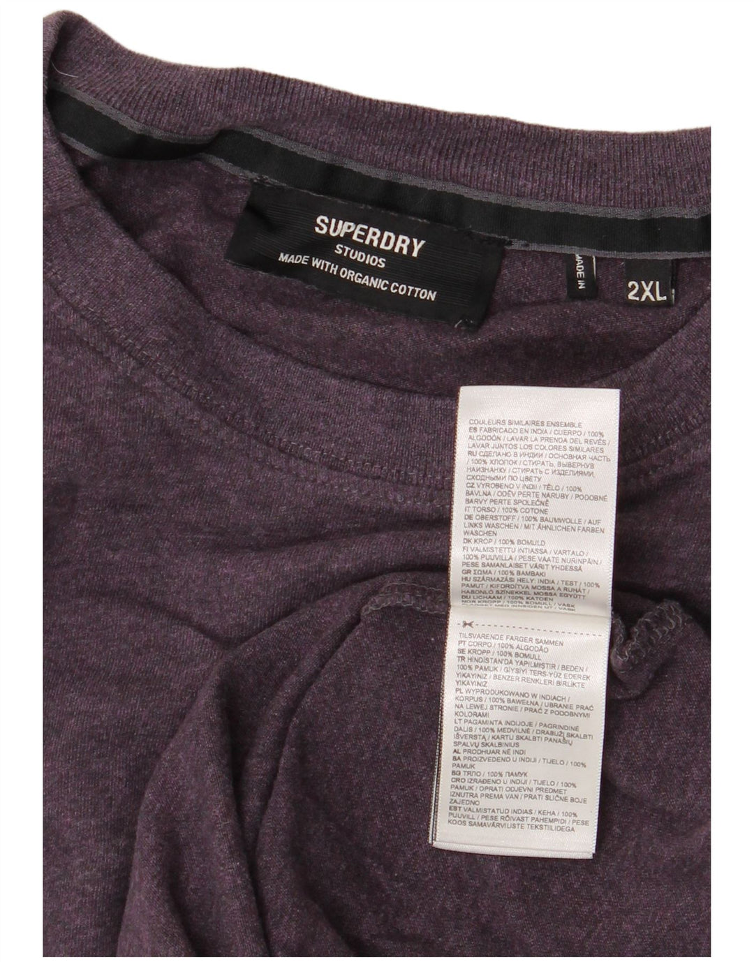 Superdry T-shirt top til mænd 2XL lilla bomuld