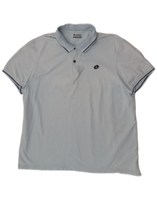 Lotto herre poloshirt XL blå stribet bomuld