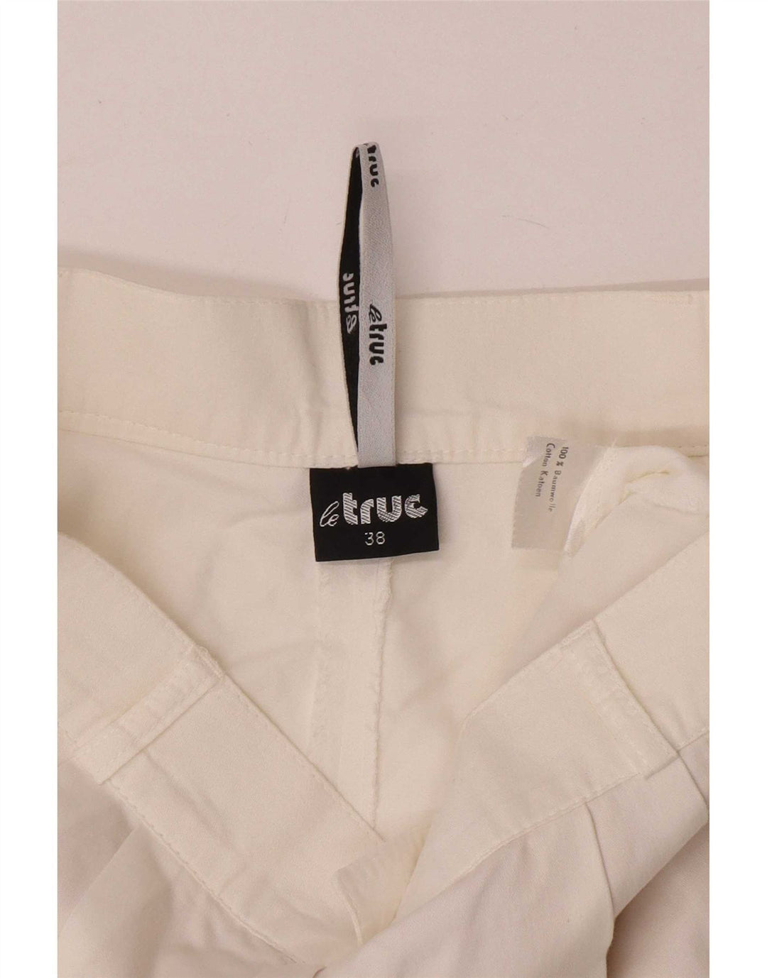 LE TRUC Bermuda-shorts med høj talje til kvinder EU 38 Medium W26 Hvid