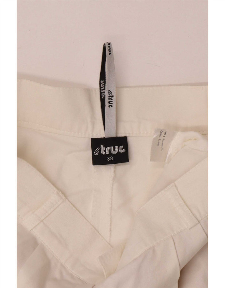 LE TRUC Bermuda-shorts med høj talje til kvinder EU 38 Medium W26 Hvid