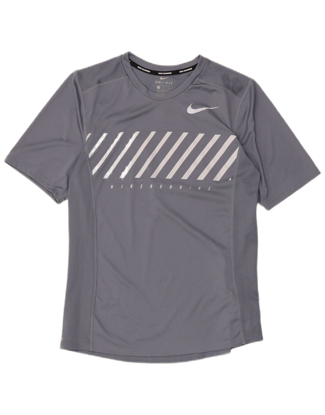 Nike Herre Dri Fit grafisk T-shirt top lille grå polyester