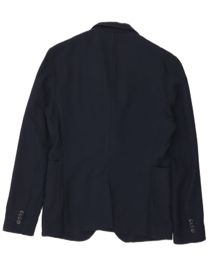 Zara Herre 2-knaps blazerjakke UK 36 Small Navy Blue Polyester