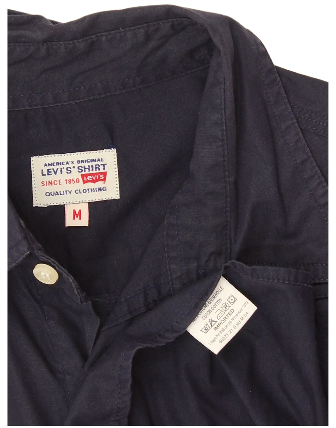 Levi's Kortærmet Herreskjorte Medium Navyblå Bomuld