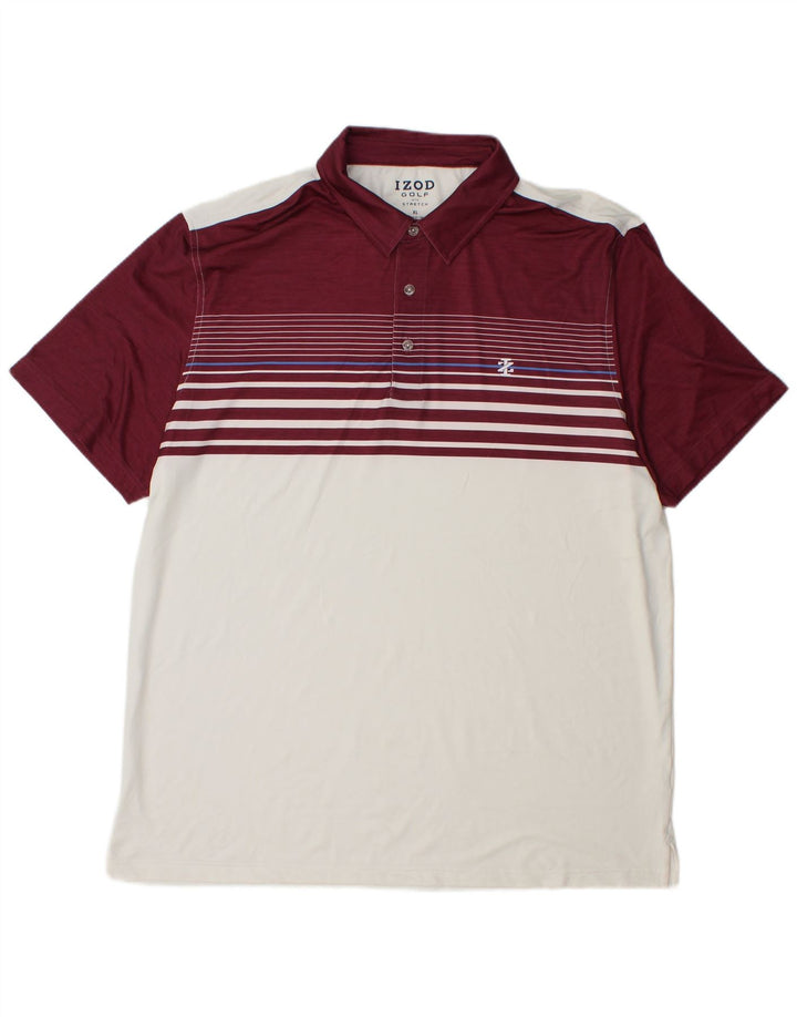 IZOD Poloskjorte til mænd XL Hvid Colourblock Polyester