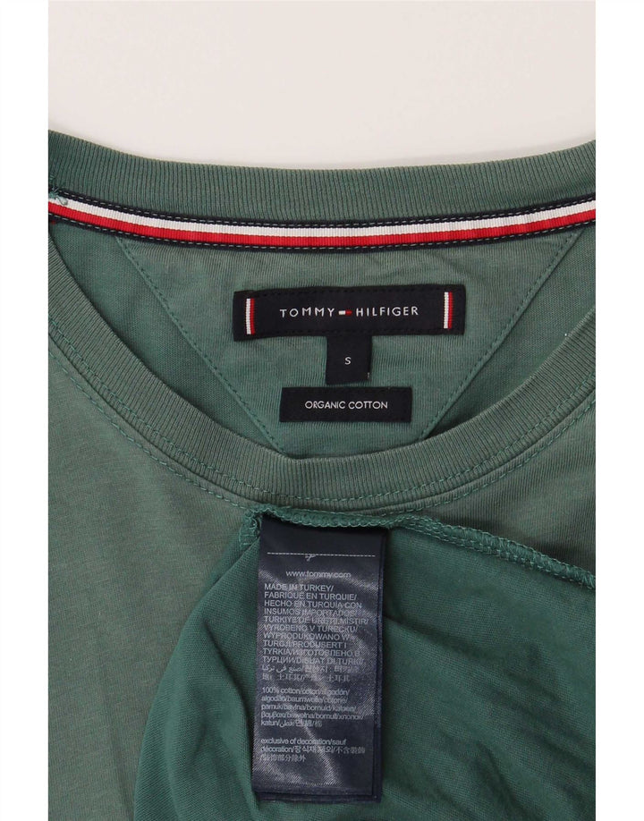 Tommy Hilfiger Herre T-Shirt Top Lille Grøn Bomuld