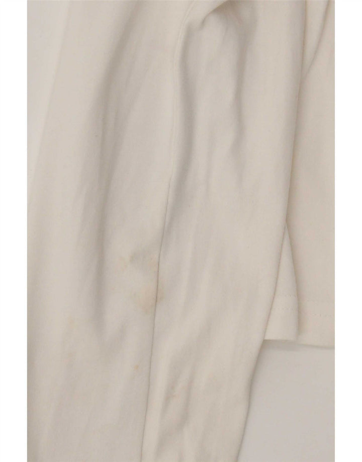 Nike Womens Crop Grafisk Top Langærmet UK 10/12 Medium White Colourblock