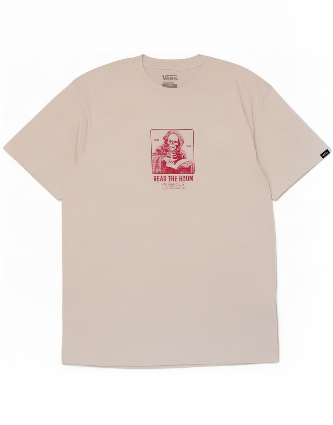 Vans Herre Classic Fit Grafisk T-Shirt Top Medium Hvid Bomuld