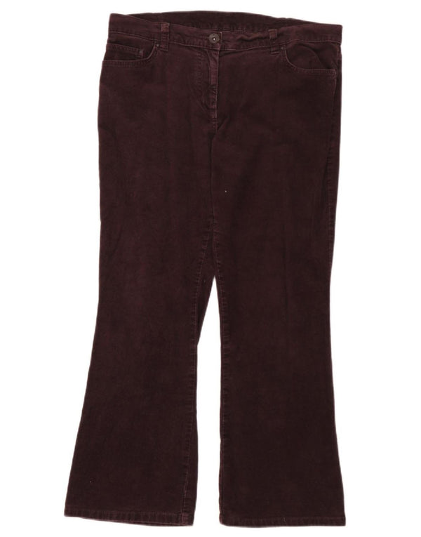 Marks & Spencer fløjlsbukser til kvinder UK 14 Large W32 L26 Burgundy