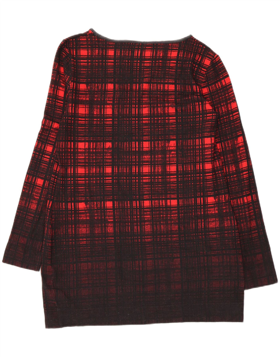 MARKS & SPENCER Womens Boat Neck Jumper Sweater UK 12 Medium Red Check