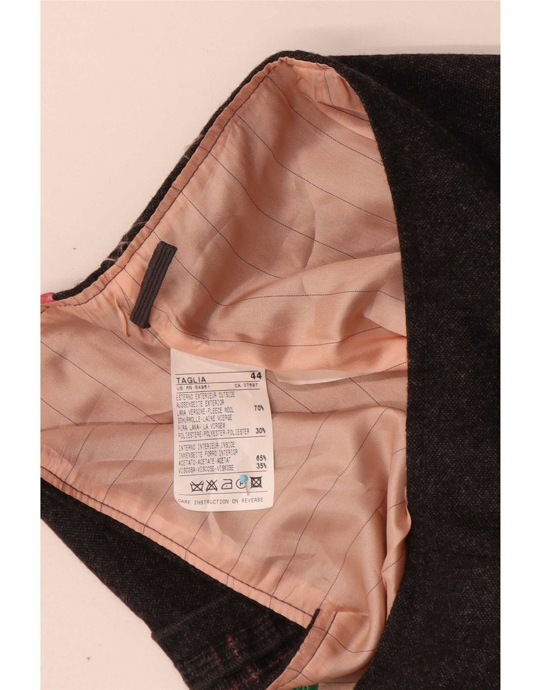 Benetton Dame Mini Nederdel IT 44 Medium W30 Grå Ternet Virgin Wool