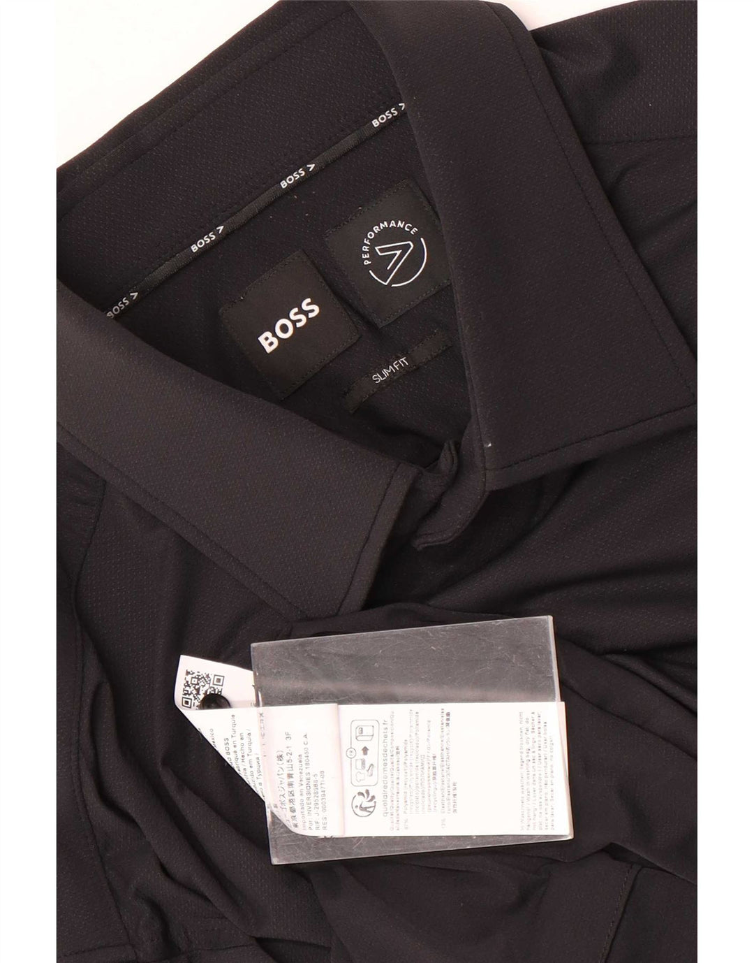 Hugo Boss Herre Slim Fit Skjorte Størrelse 40 Medium Sort Polyamid
