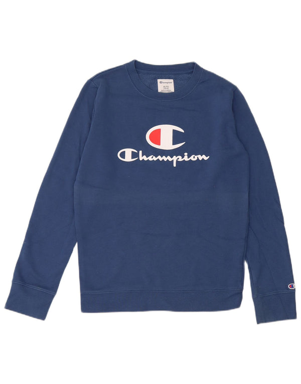 Champion Boys Grafisk Sweatshirt Jumper 14-15 år XL Blå Bomuld