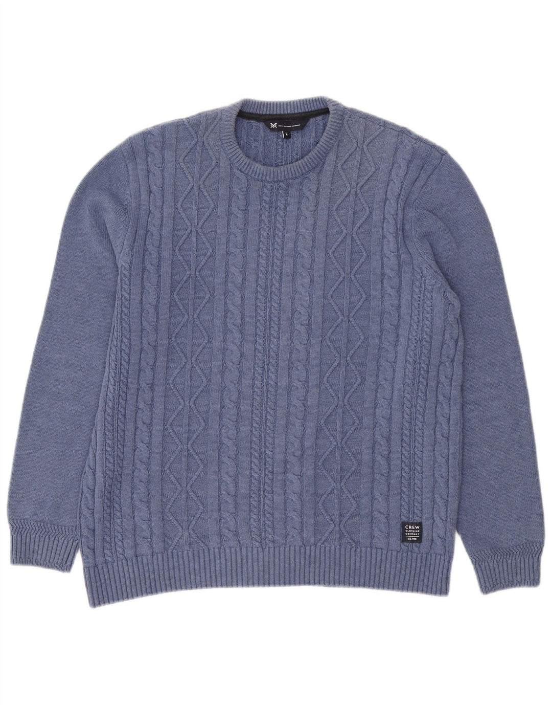 Crew Tøj Herre Crew Neck Jumper Sweater Stor Blå Bomuld