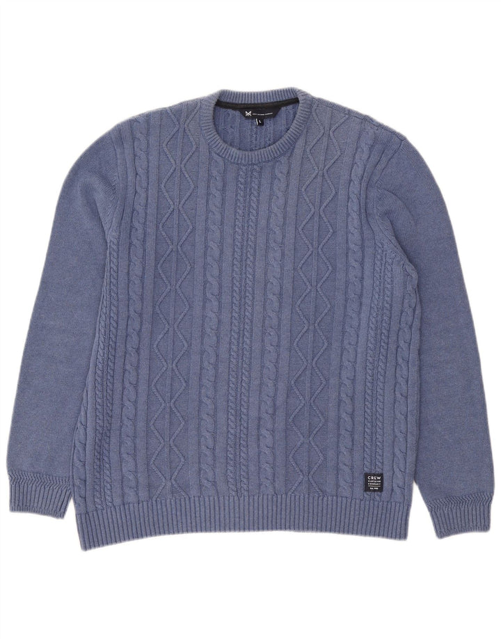 Crew Tøj Herre Crew Neck Jumper Sweater Stor Blå Bomuld