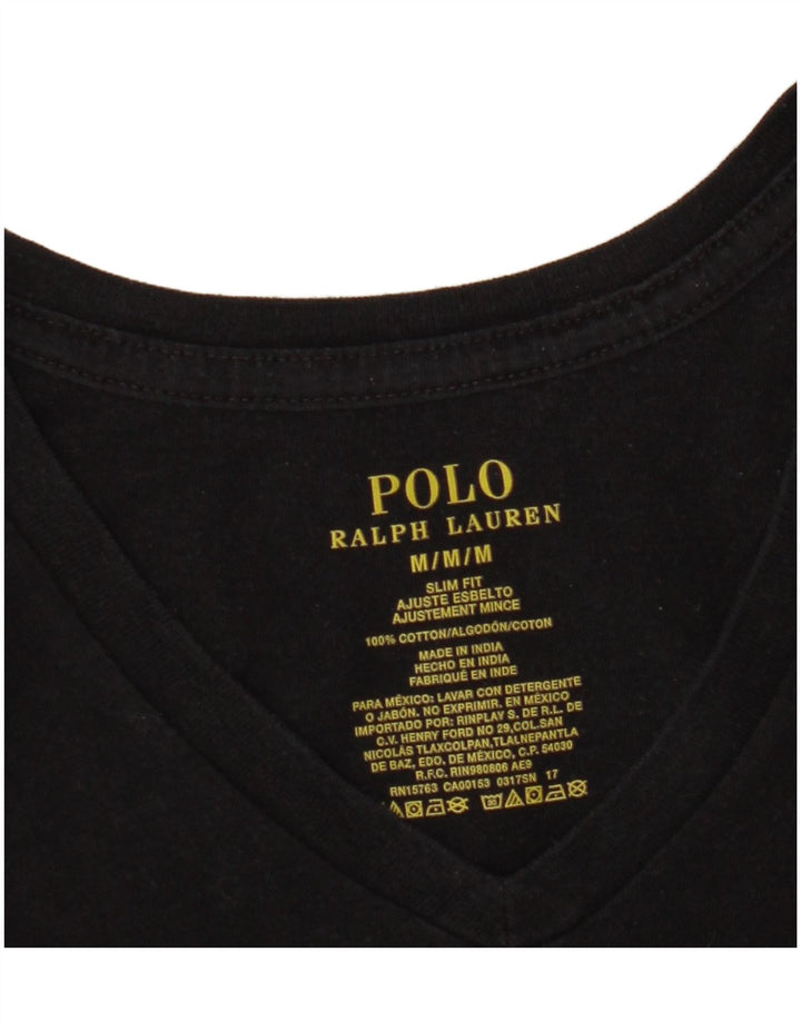 POLO RALPH LAUREN Herre Slim Fit T-Shirt Top Medium Sort Bomuld