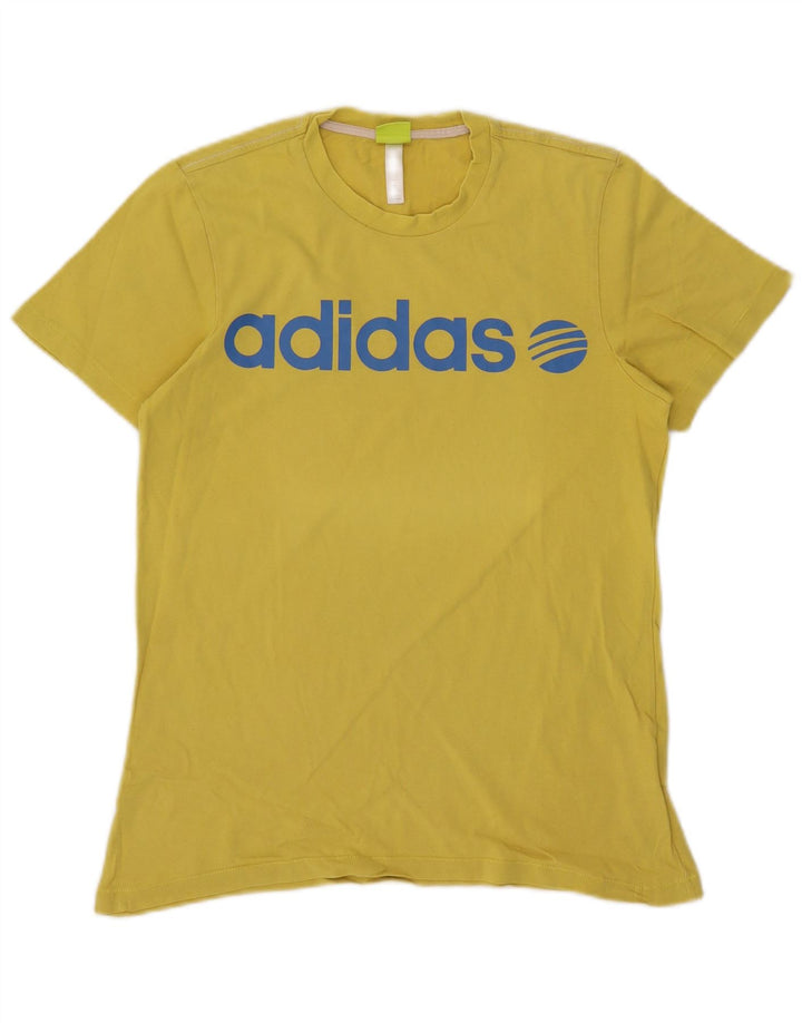 Adidas Grafisk T-shirt top til mænd, lille gul bomuld