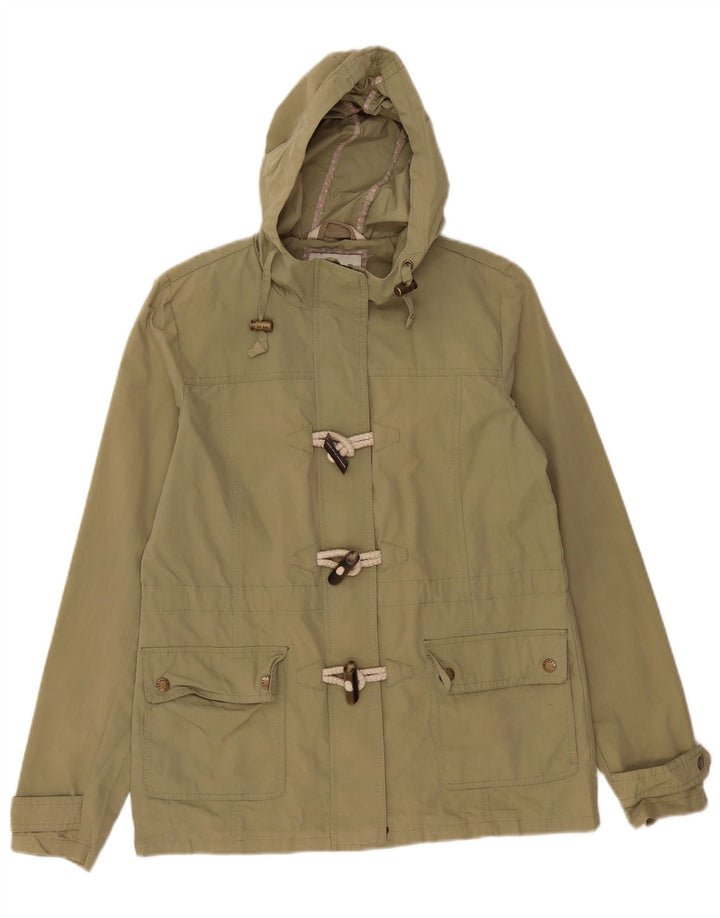 Fat Face Dame Hooded Oversized Utility Jacket UK 10 Small Khaki Cotton