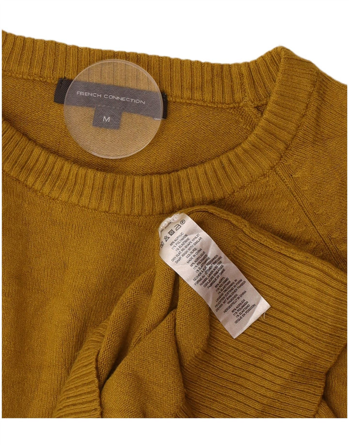 French Connection Dame Boat Neck Jumper Sweater UK 12 Medium Yellow
