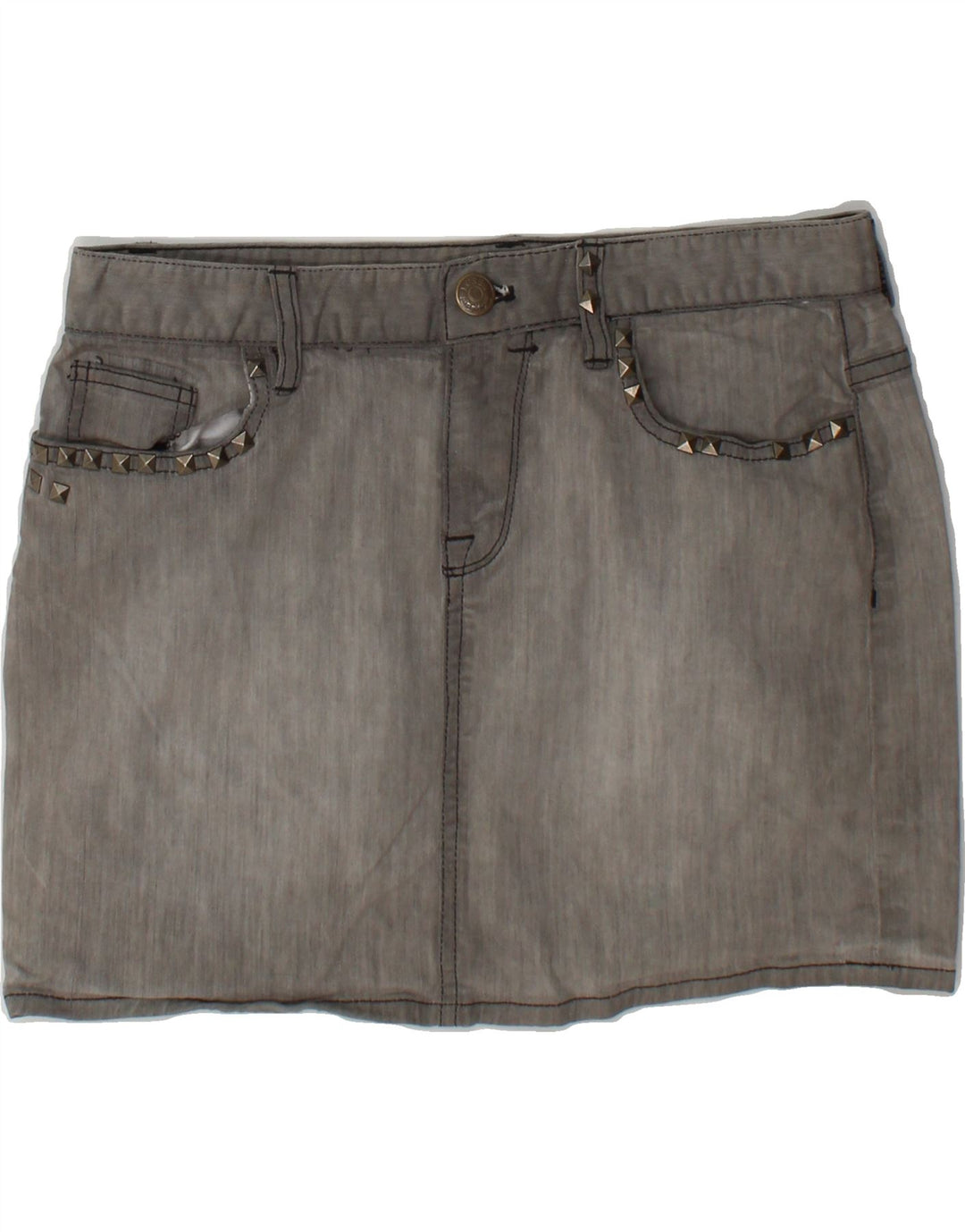 J. CREW Womens Denim Skirt US 4 Small W32  Grey Cotton Vintage J. Crew and Second-Hand J. Crew from Messina Hembry 