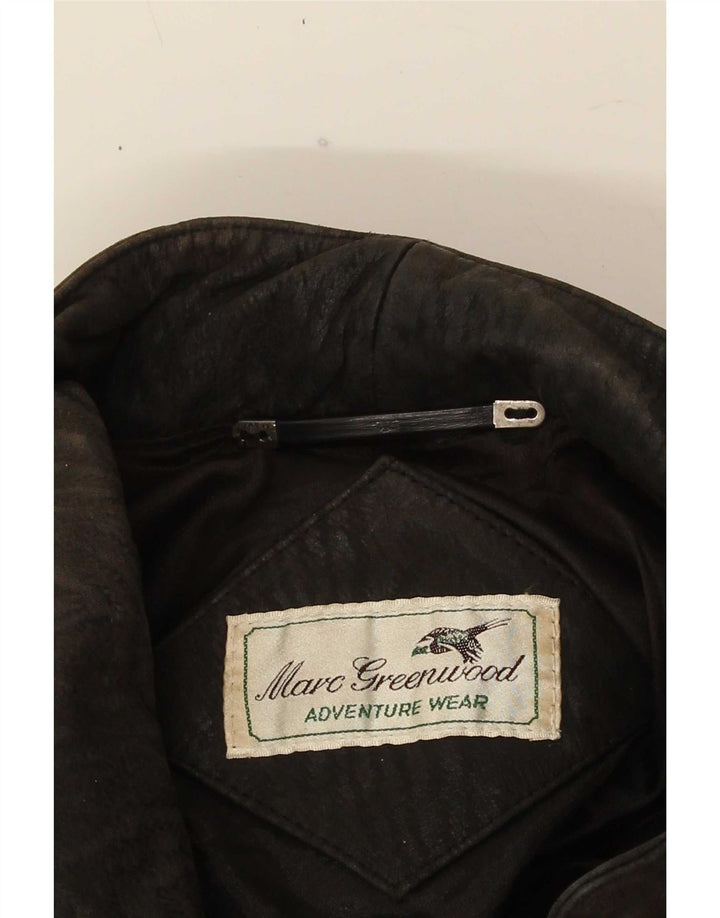 Vintage læderjakke til kvinder UK 18 XL Sort