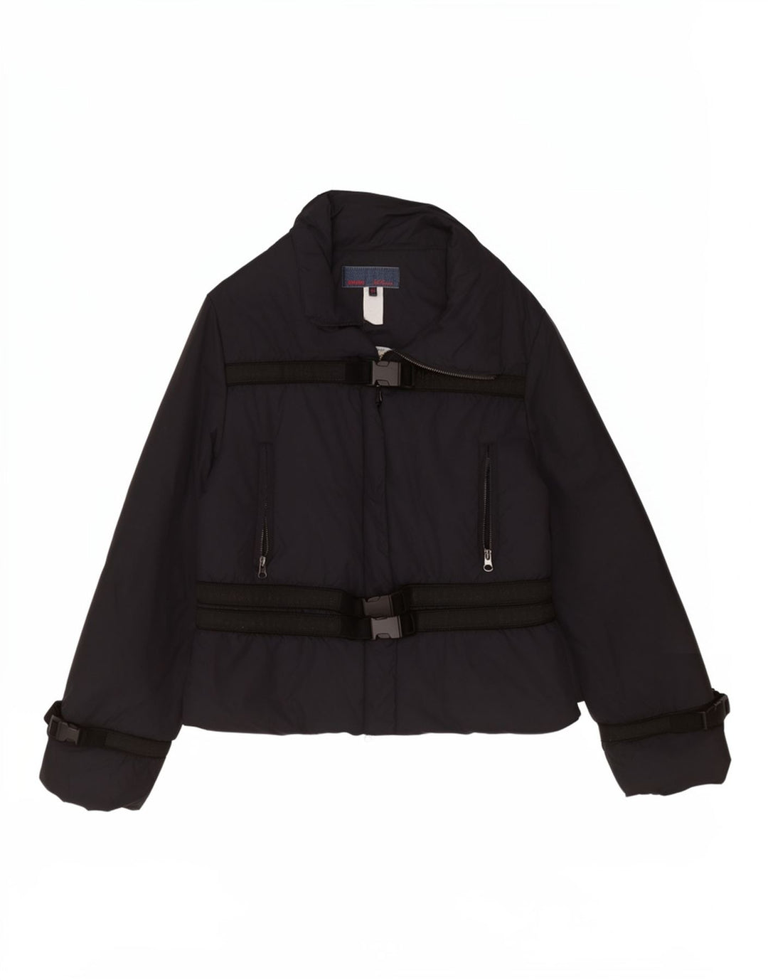 Les Copains Dame Grafisk Windbreaker Jacket IT 44 Medium Sort