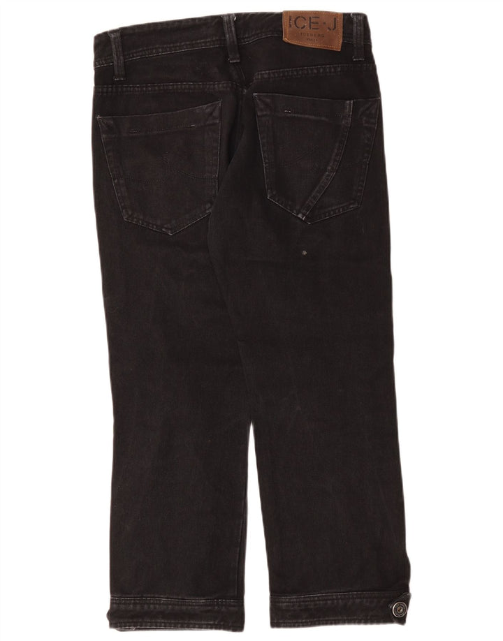 Iceberg Dame Straight Cropped Jeans W29 L25 Sort Bomuld