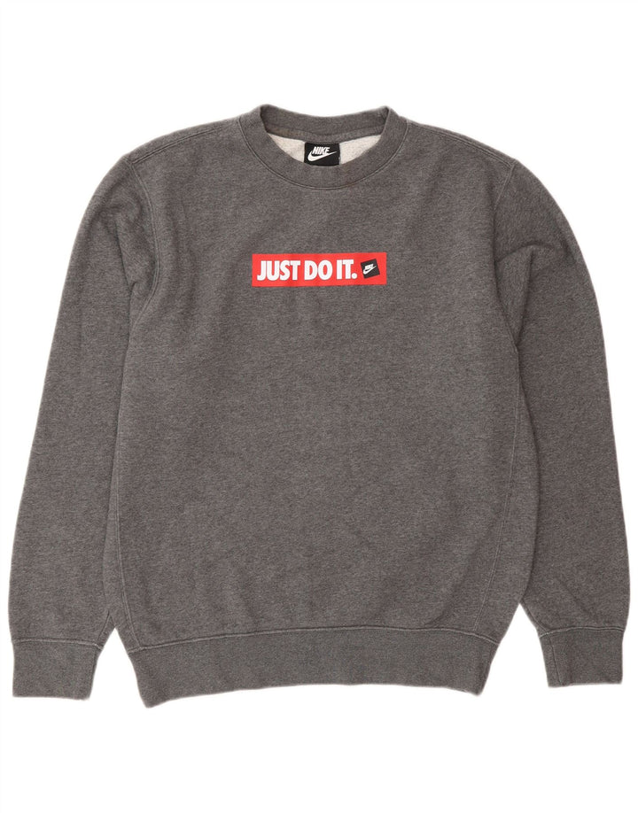 Nike grafisk sweatshirt til mænd, lille grå bomuld