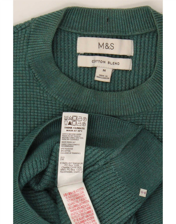 Marks & Spencer Herre sweater med rund hals, mellemgrøn polyester