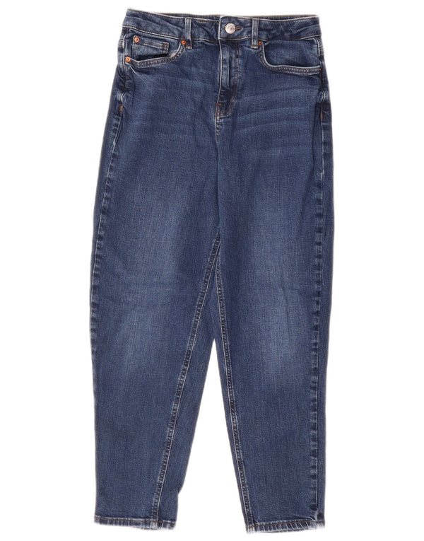 Marks & Spencer Dame Mom High Rise Tapered Jeans UK 10 Small W28 L26 Blue