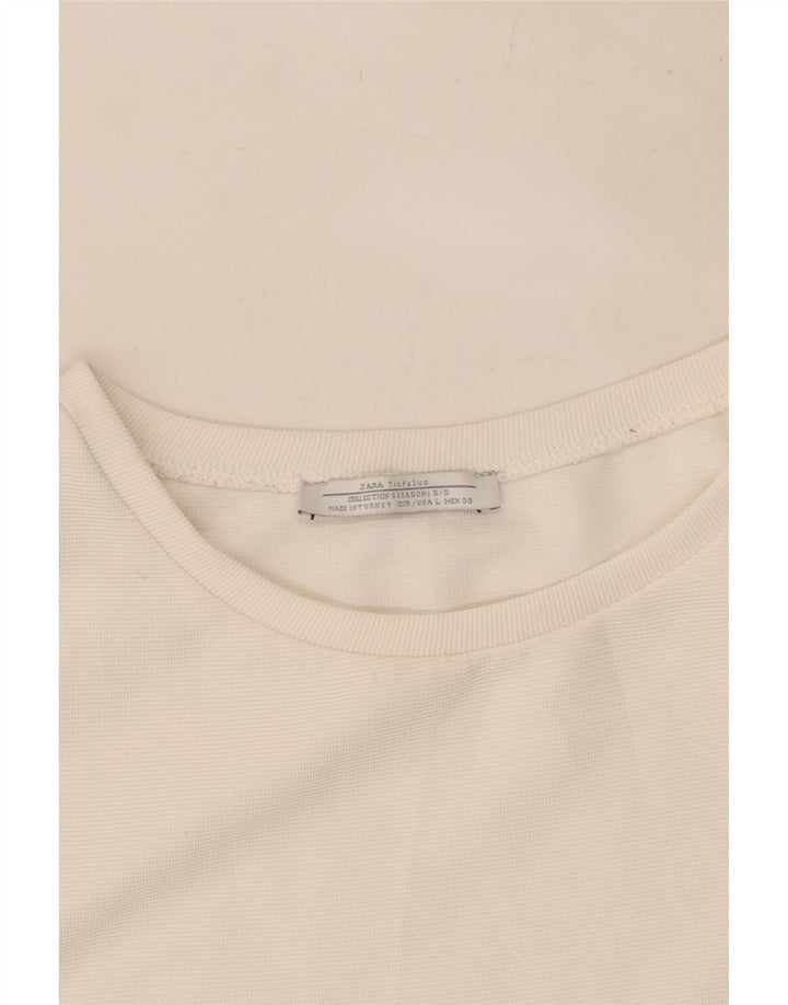 Zara Kvinder Off Shoulder Kjole UK 10 Small White