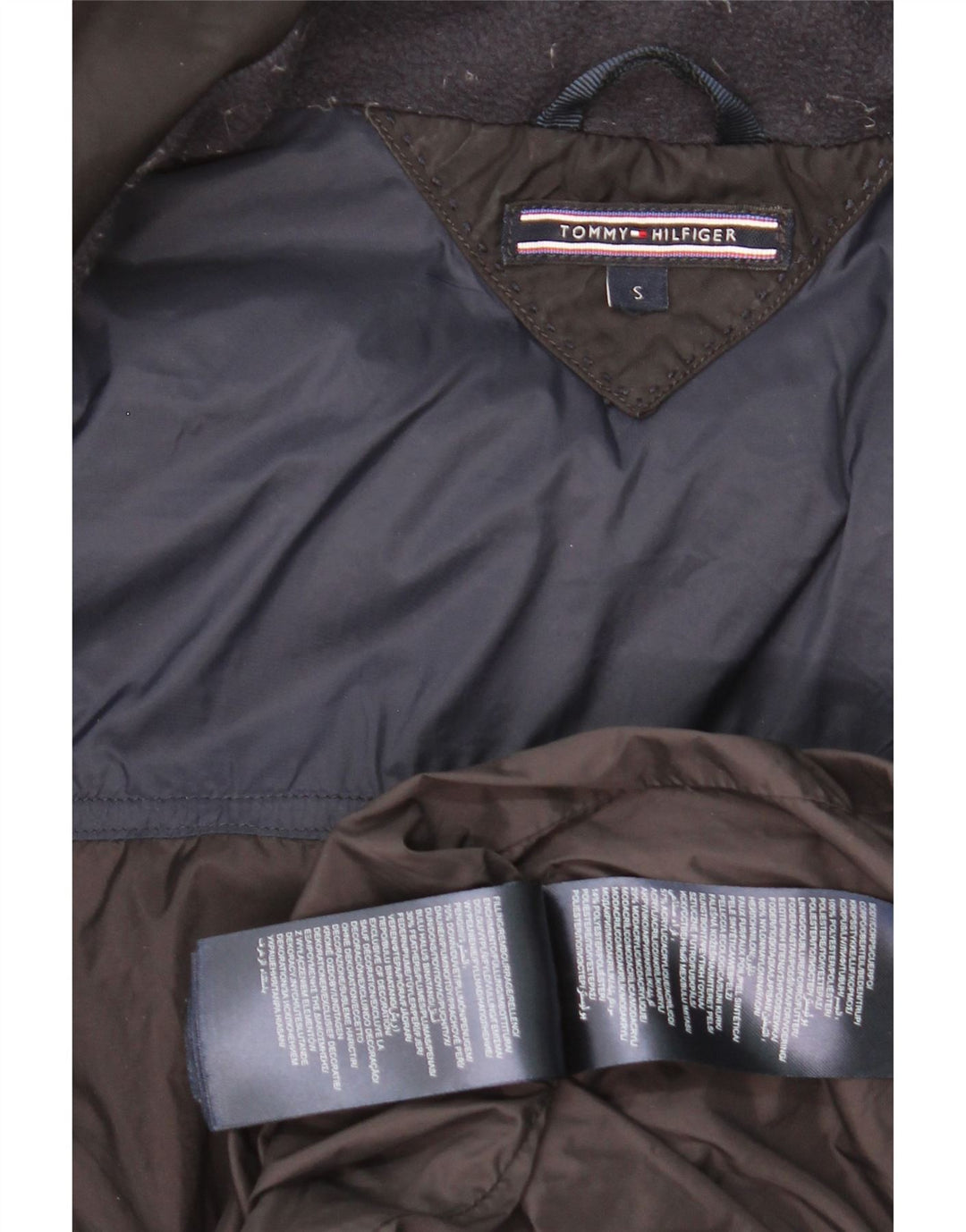 Tommy Hilfiger Dame Hætte Polstret Frakke UK 16 Small Black Polyester