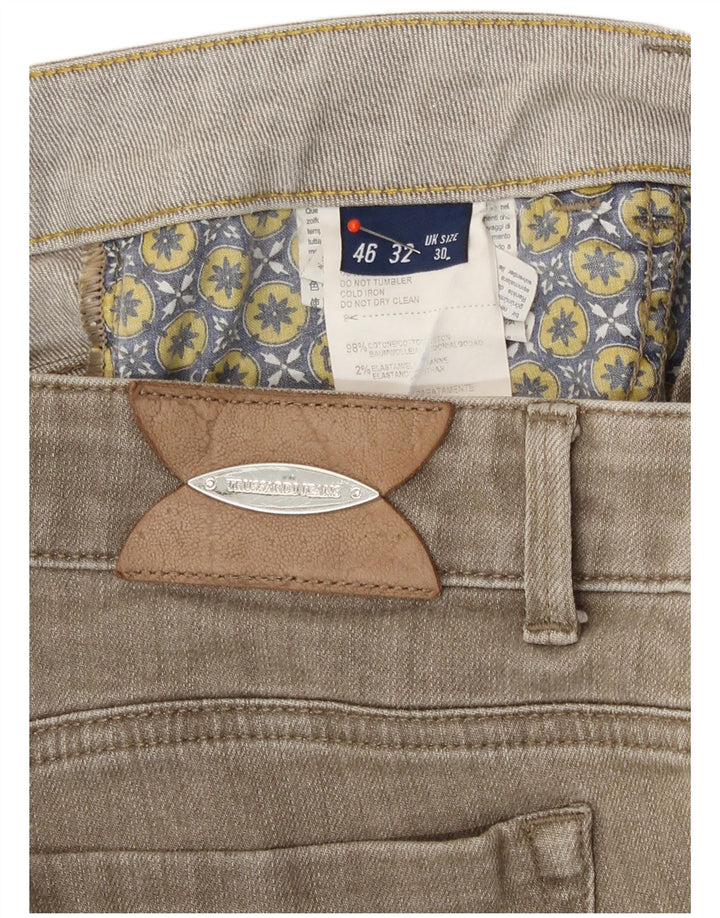 Trussardi Dame Slim Jeans W30 L29 Beige Bomuld