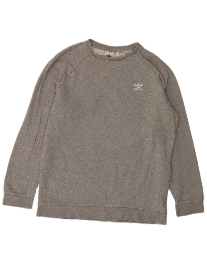 Adidas Sweatshirt-trøje til mænd, stor grå flækket bomuld