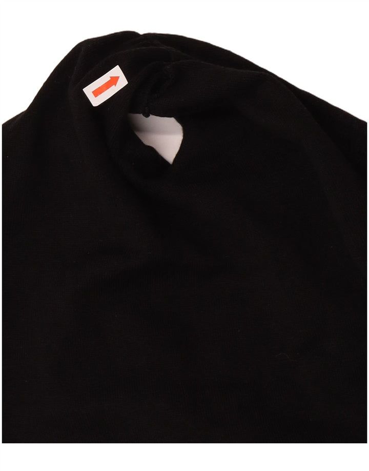 Chaps Womens Crop Halter Top UK 14 Large Black Silk