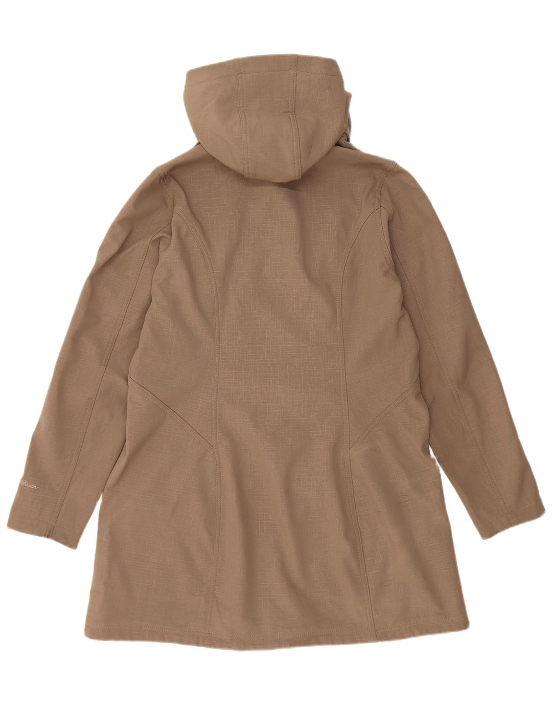 EDDIE BAUER Vindjakke med hætte til kvinder UK 16 Stor beige polyester
