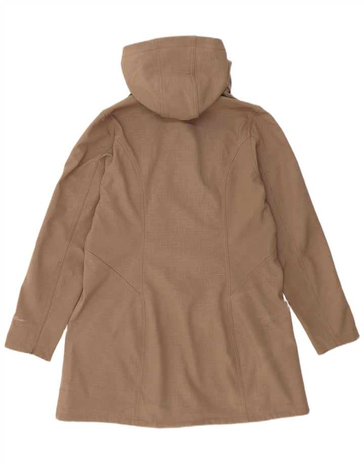 EDDIE BAUER Vindjakke med hætte til kvinder UK 16 Stor beige polyester
