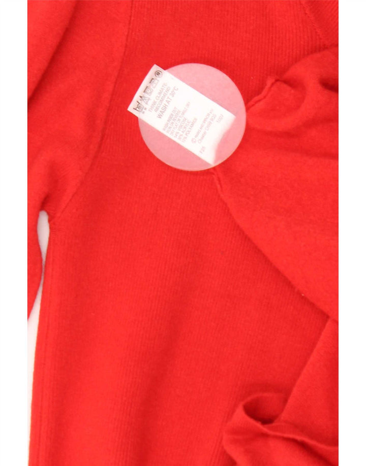 Marks & Spencer Dame Langærmet Roll Neck Tunika Top UK 8 Lille Rød